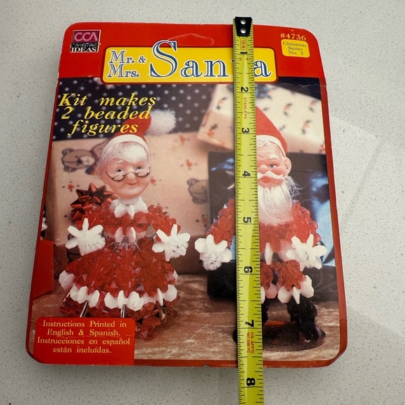 Vintage Christmas Kit Mr and Mrs Santa Beaded Figures Holiday Retro Figurines - Picture 7 of 7